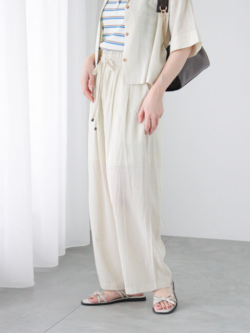 Te chichi TERRASSE「リネン混イージーパンツ」|その他|ベージュ