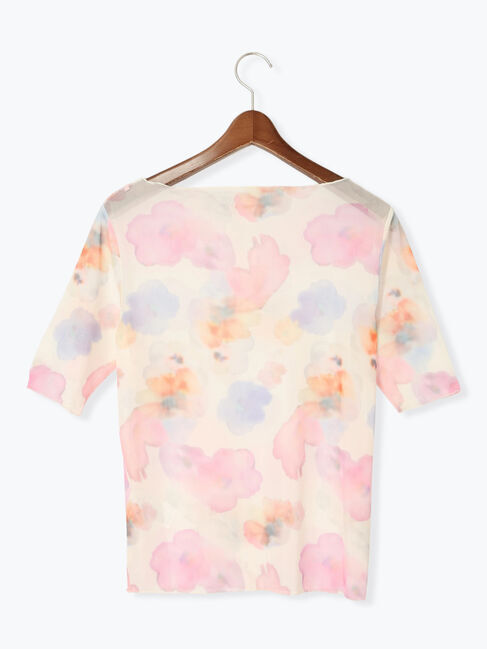 Te chichi「パターンアソート5分袖チュールTOPS」|Tシャツ・カットソー|