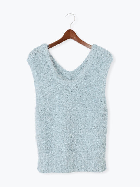 Te chichi TERRASSE「ラメシャギーニットベスト」|ニット・セーター|ブルー