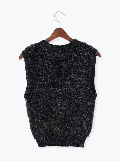 Te chichi「シャギーヤーンVネックベスト」|ダウンベスト・ベスト|