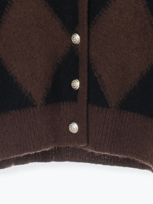 Te chichi「アーガイルジャガードVネックカーディガン」|カーディガン|