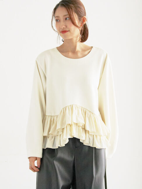 Te chichi「ティアードフリルヘムプルオーバー」|Tシャツ・カットソー|オフホワイト