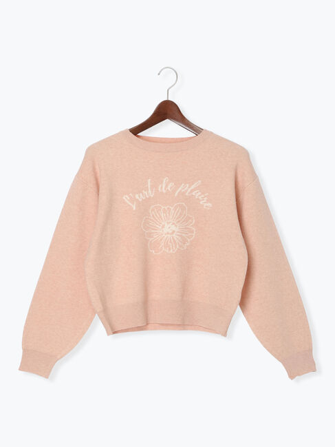 Te chichi TERRASSE「フラワーモチーフロゴニット」|ニット・セーター|