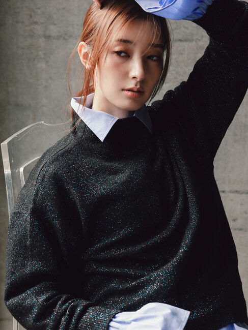 Te chichi「【宮本茉由着用】MIXラメニット」|ニット・セーター|ブラック