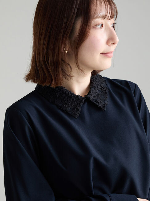 Te chichi「レースカラーブラウス」|シャツ・ブラウス|ネイビー