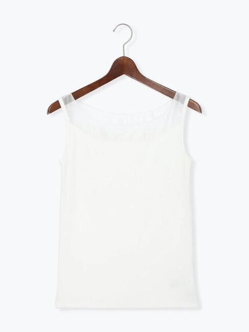 Te chichi「【接触冷感】シアー切替スクエアネックタンクトップ」|タンクトップ|オフホワイト