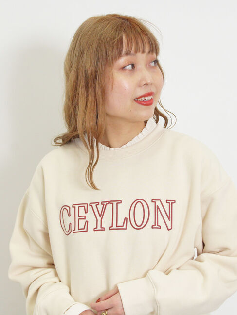 Samansa Mos2「裏ボアロゴプリントスウェット」|Tシャツ・カットソー|