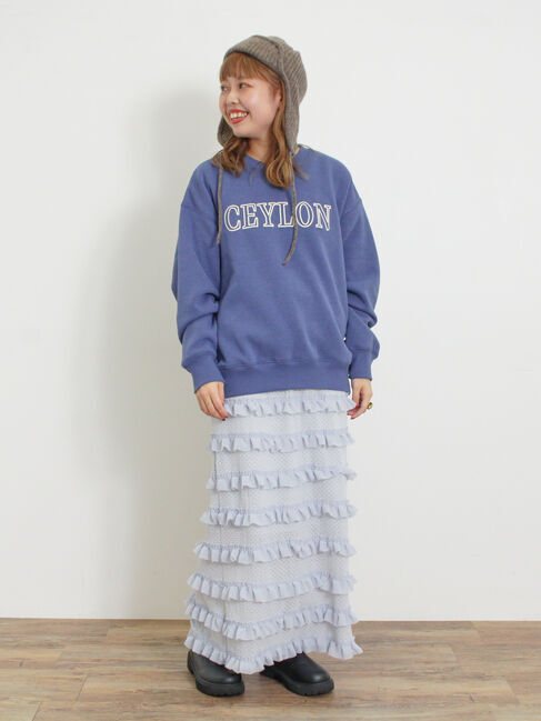 Samansa Mos2「裏ボアロゴプリントスウェット」|Tシャツ・カットソー|