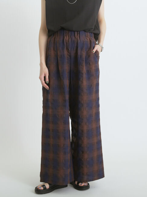 sm2rhythm「シャーリングチェックイージーパンツ」|その他|