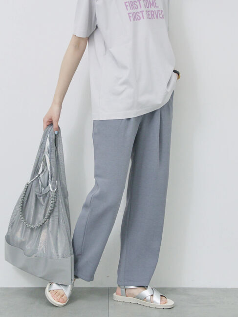 Samansa Mos2 blue「【接触冷感】マルチスタイルイージーパンツ」|その他|グレー