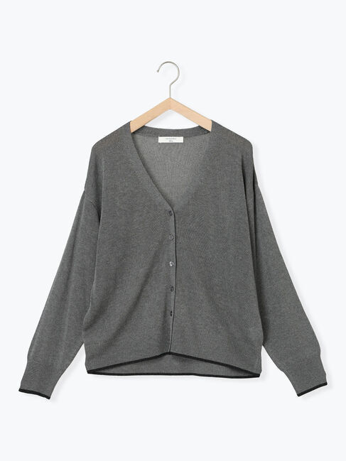 Samansa Mos2 blue「配色Vネックカーディガン」|カーディガン|