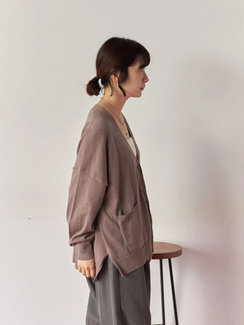 Samansa Mos2 blue「マルチスタイルVネックカーディガン」|カーディガン|