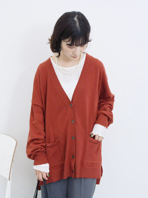 Samansa Mos2 blue「マルチスタイルVネックカーディガン」|カーディガン|