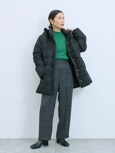 Samansa Mos2 blue「【Hug knit】リブハイネックプルオーバー」|ニット・セーター|