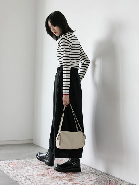 Samansa Mos2 blue「【Hug knit】リブハイネックプルオーバー」|ニット・セーター|