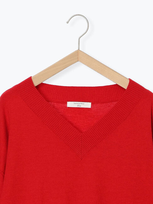 Samansa Mos2 blue「◎Vネックニットプルオーバー」|ニット・セーター|