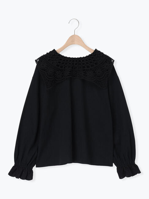 Samansa Mos2「【WEB限定】前後2WAYレース襟ブラウス」|シャツ・ブラウス|