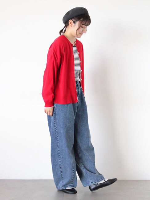 Samansa Mos2「配色スカラップカーディガン」|カーディガン|