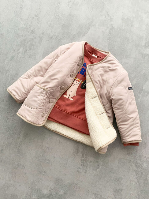 Samansa Mos2 Lagom「【撥水】キルト&times;ボアリバーシブルブルゾン」|ブルゾン・スタジャン|ベージュ