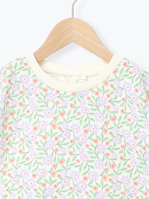 Samansa Mos2 Lagom「花柄袖フリルTシャツ」|Tシャツ・カットソー|