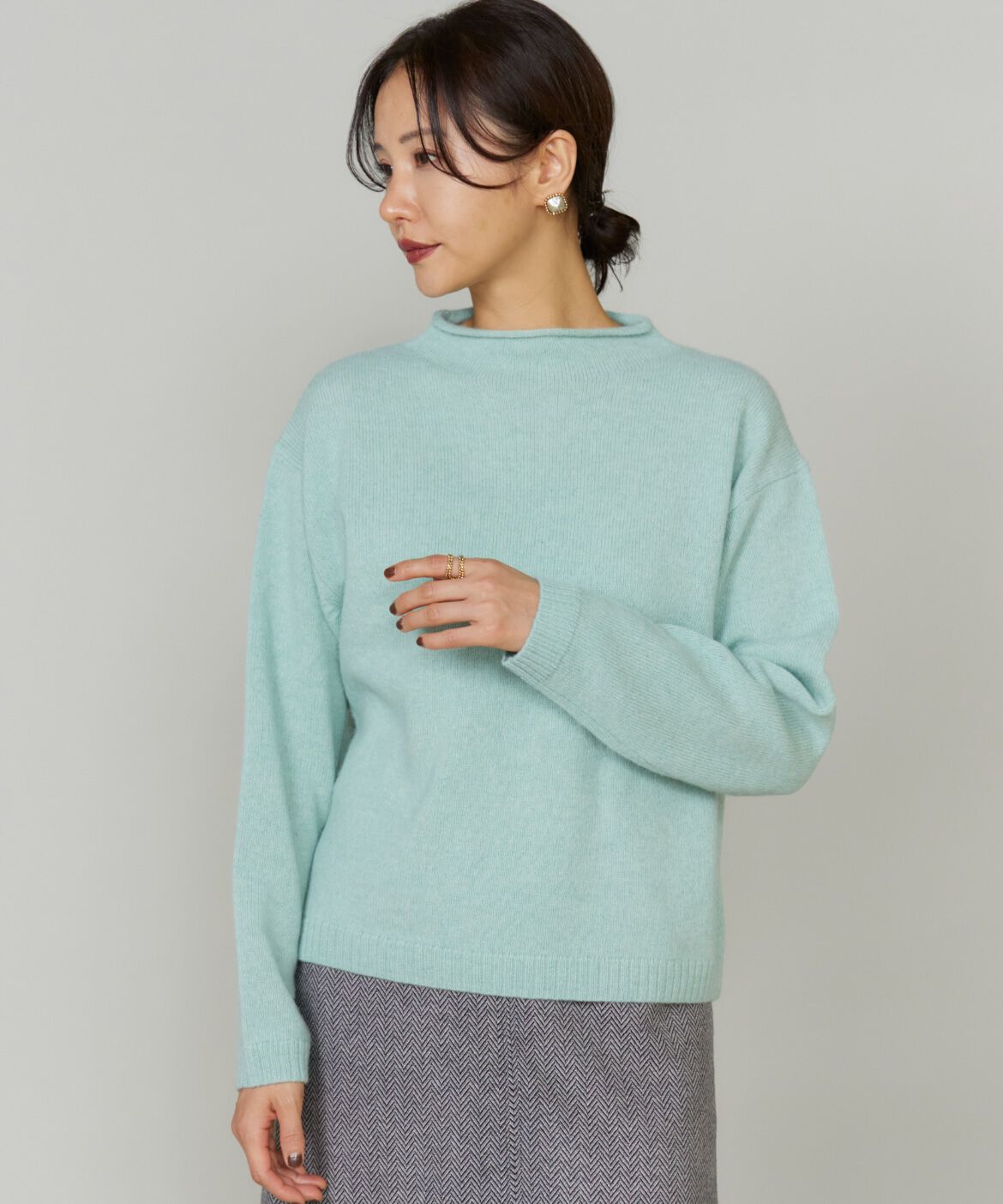 Le Souk「《大きいサイズ》アルパカブレンドモックネックプルオーバー」|ニット・セーター|ペパーミント9