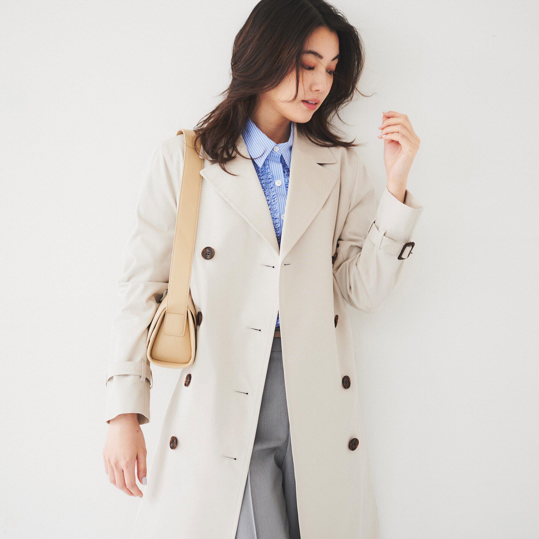 UNTITLED「【オフィス/ハレの日】ライナー付きトレンチコート」|トレンチコート|ライトグレー(010