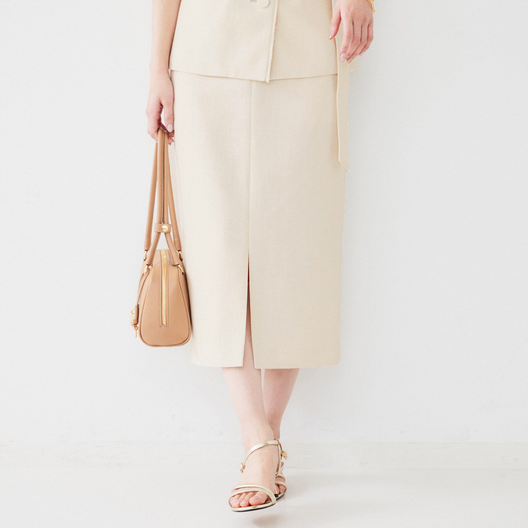 UNTITLED「【セットアップ可能】リネンライクキャンバス ペンシルスカート」|スカート|