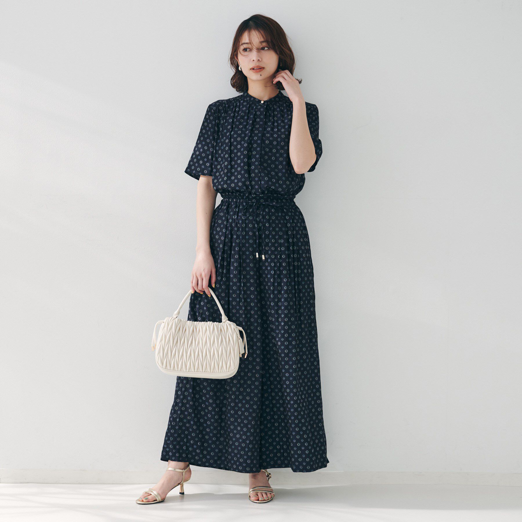 UNTITLED「【セットアップ可能/ウエストゴム】小紋柄パンツ」|その他|