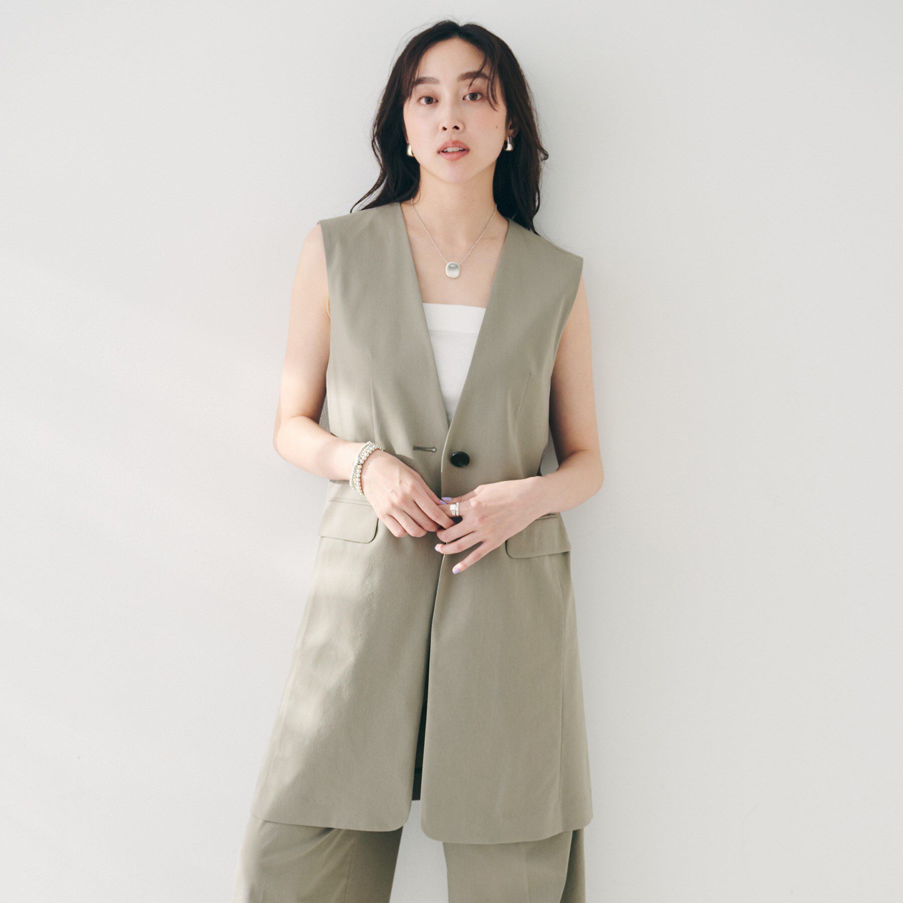 UNTITLED「【セットアップ可能／オンオフ】ラミー混カラーレスジレ」|ベスト・ジレ|