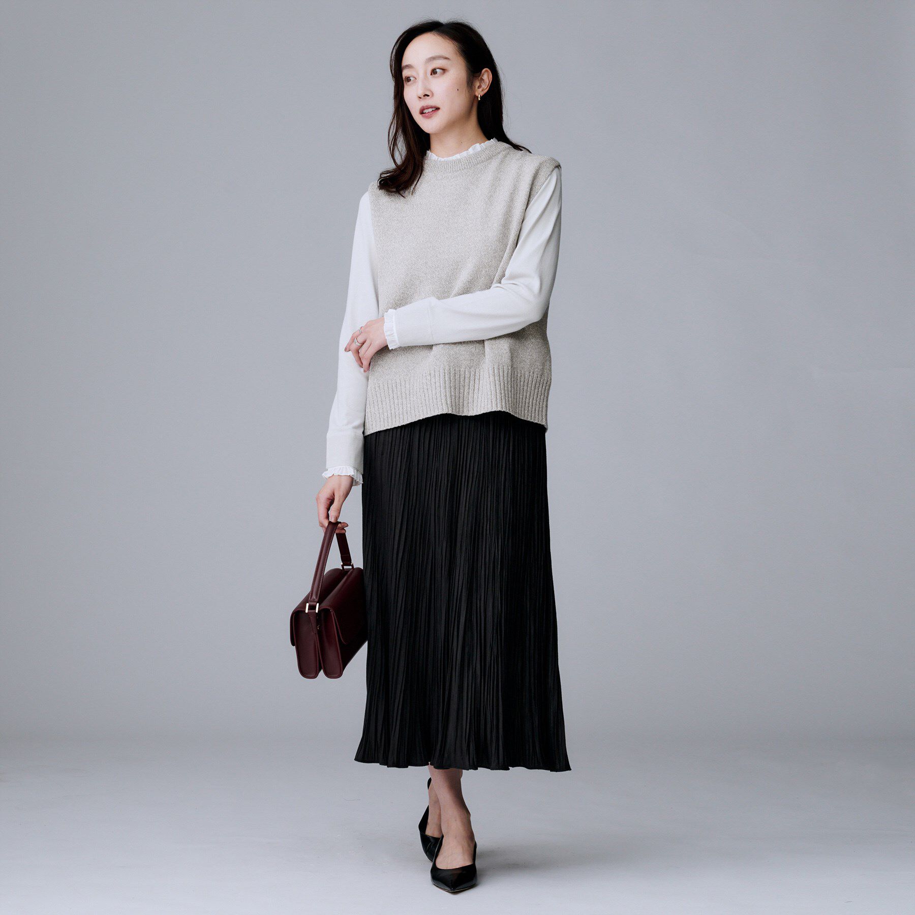 UNTITLED「【重ね着レイヤードに】杢調ニットベスト」|ベスト・ジレ|