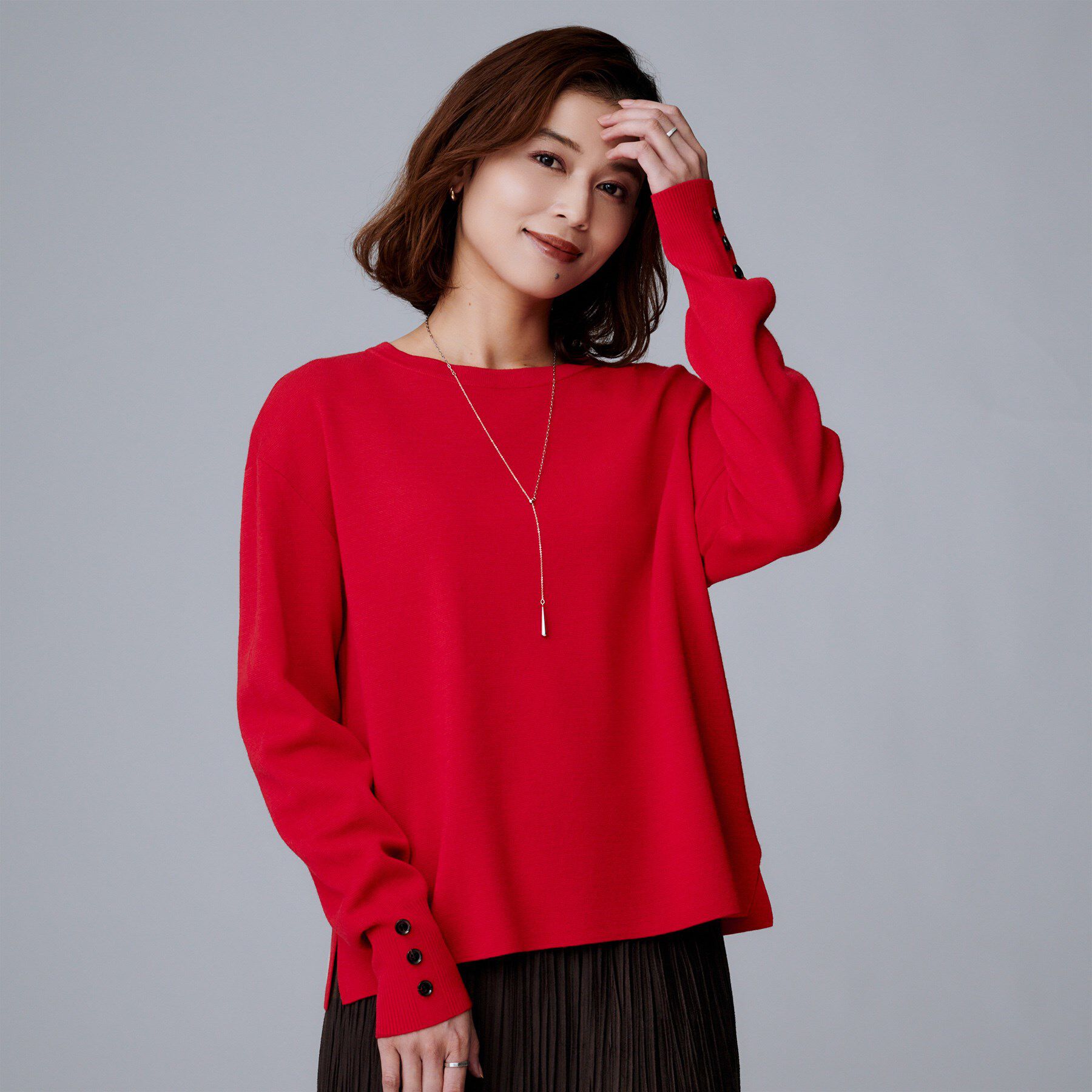 UNTITLED「【アンサンブル可/洗える】ウールミラノリブニット」|ニット・セーター|