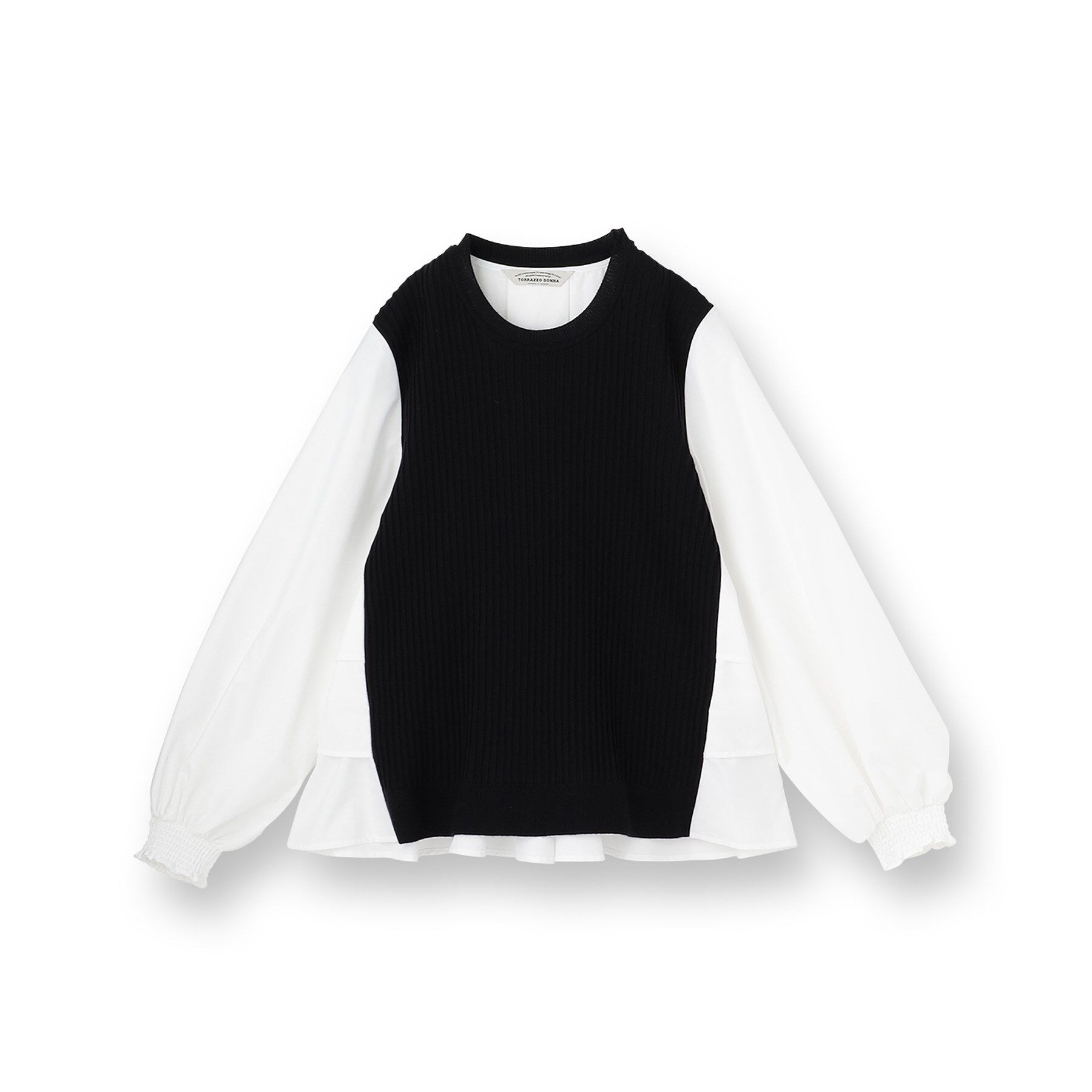 UNTITLED「【TORRAZZO DONNA】ニット&times;ファブリックティアードブラウス」|シャツ・ブラウス|