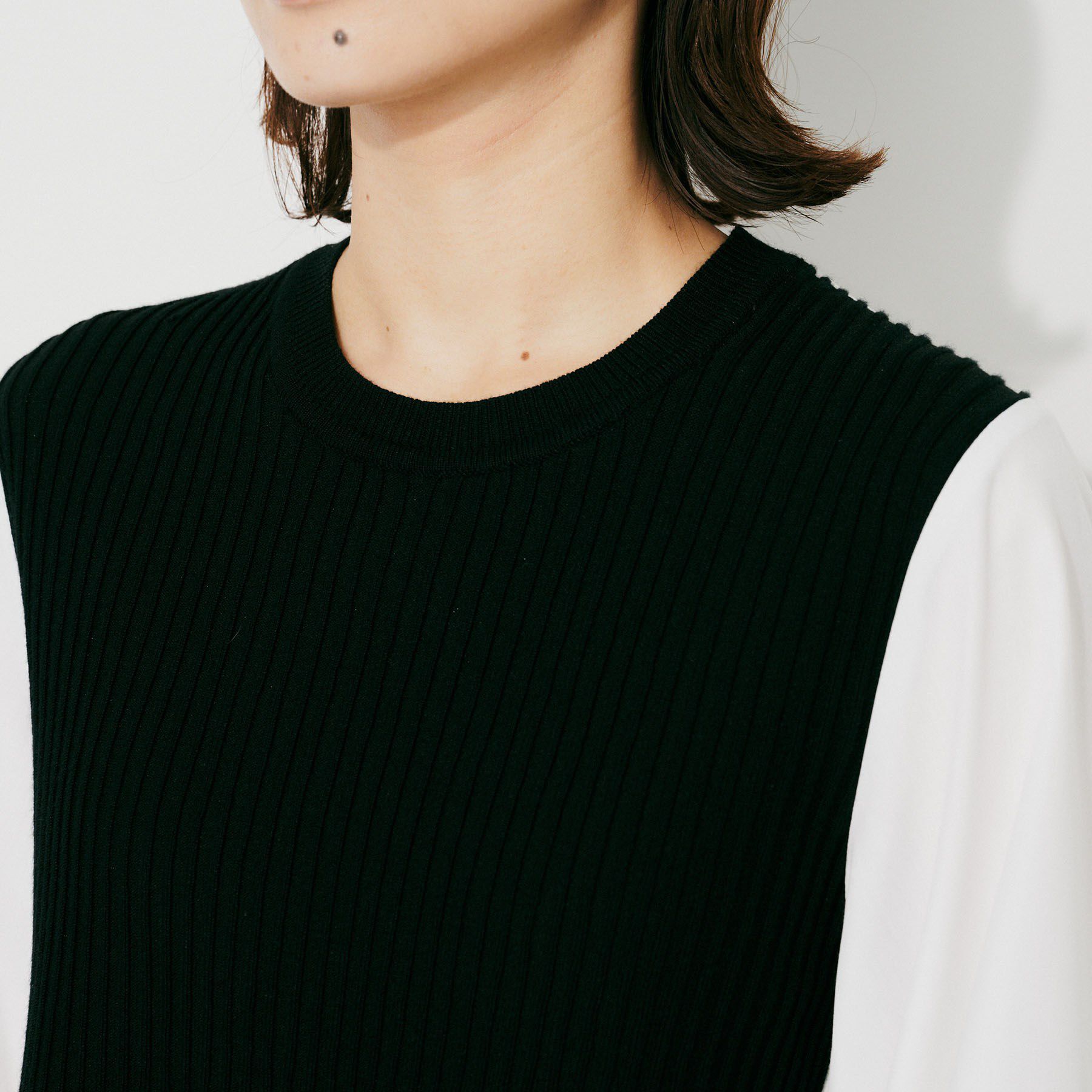 UNTITLED「【TORRAZZO DONNA】ニット&times;ファブリックティアードブラウス」|シャツ・ブラウス|