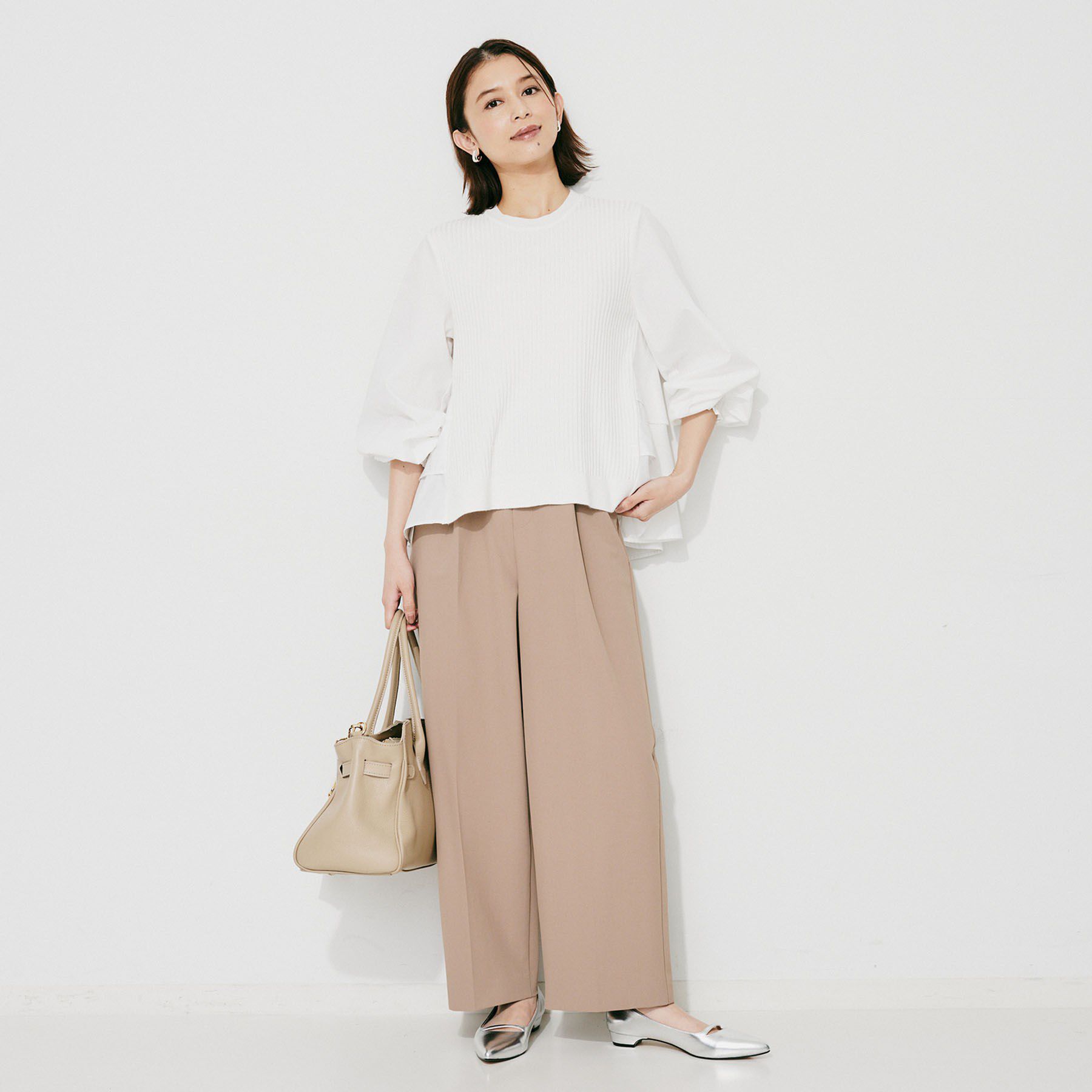 UNTITLED「【TORRAZZO DONNA】ニット&times;ファブリックティアードブラウス」|シャツ・ブラウス|