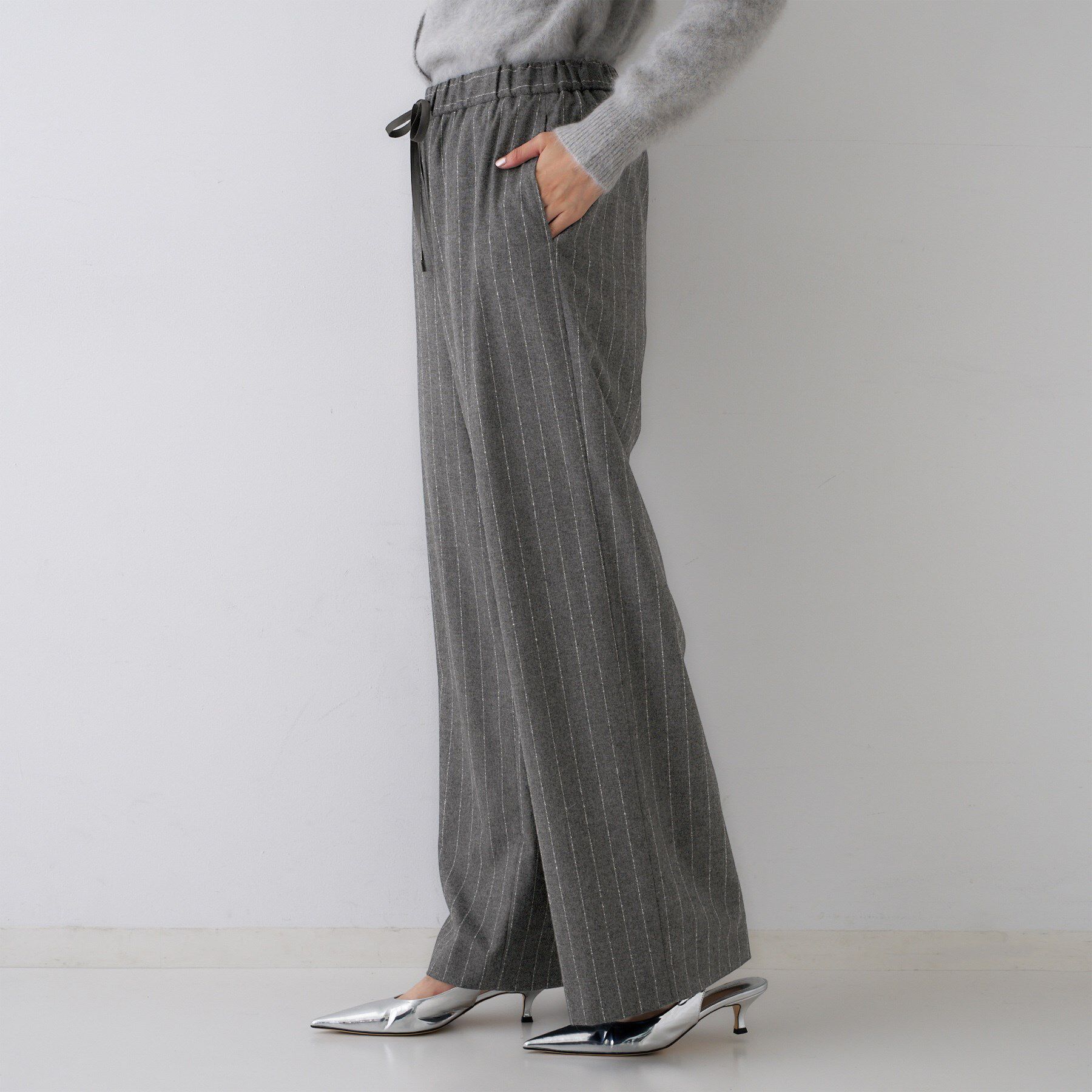 UNTITLED「【きれいめリラクシー/ウエストゴム】ウールサキソニー ワイドパンツ」|その他|