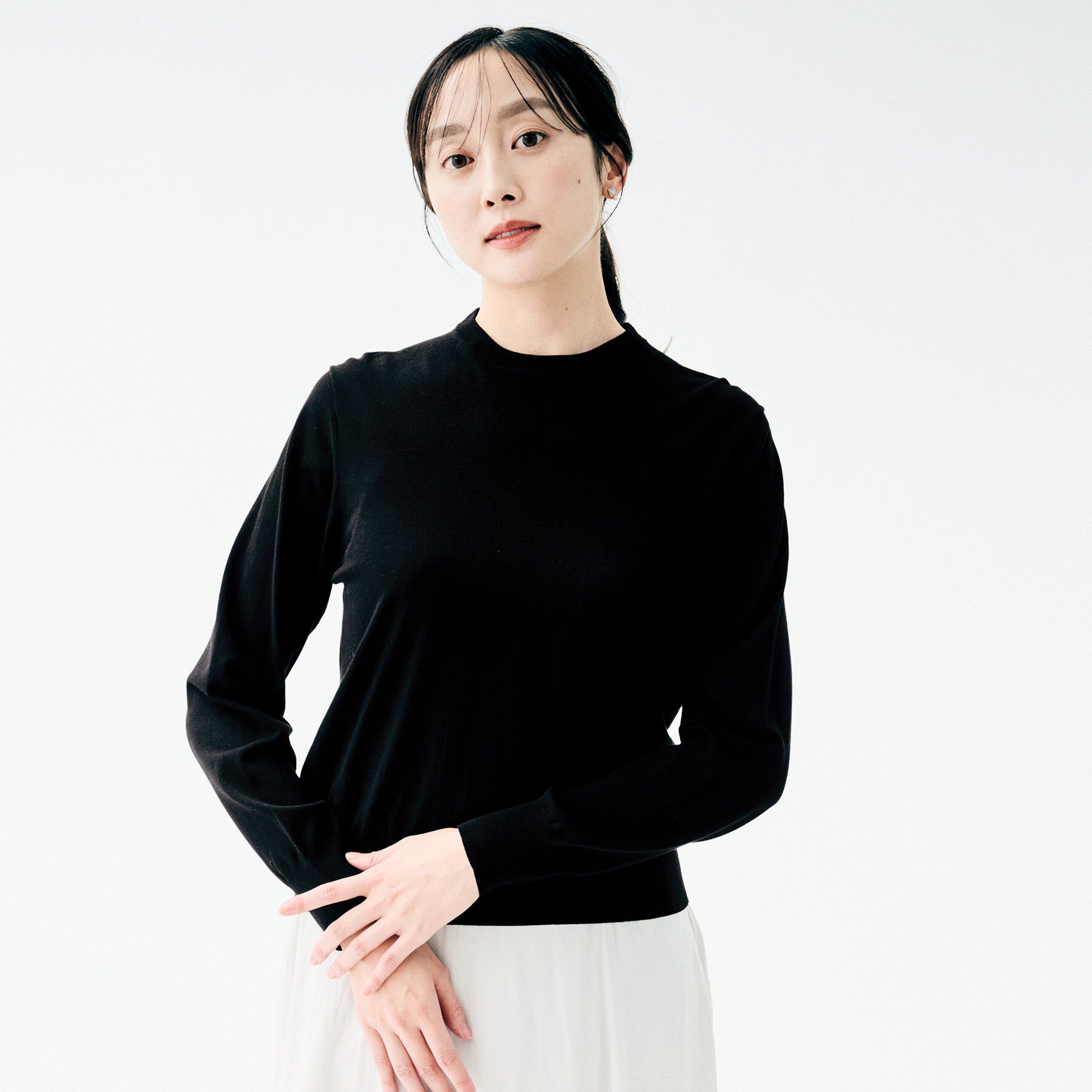 UNTITLED「【洗える/カジュアルフォーマル】2WAYレース襟ニットプルオーバー」|ニット・セーター|