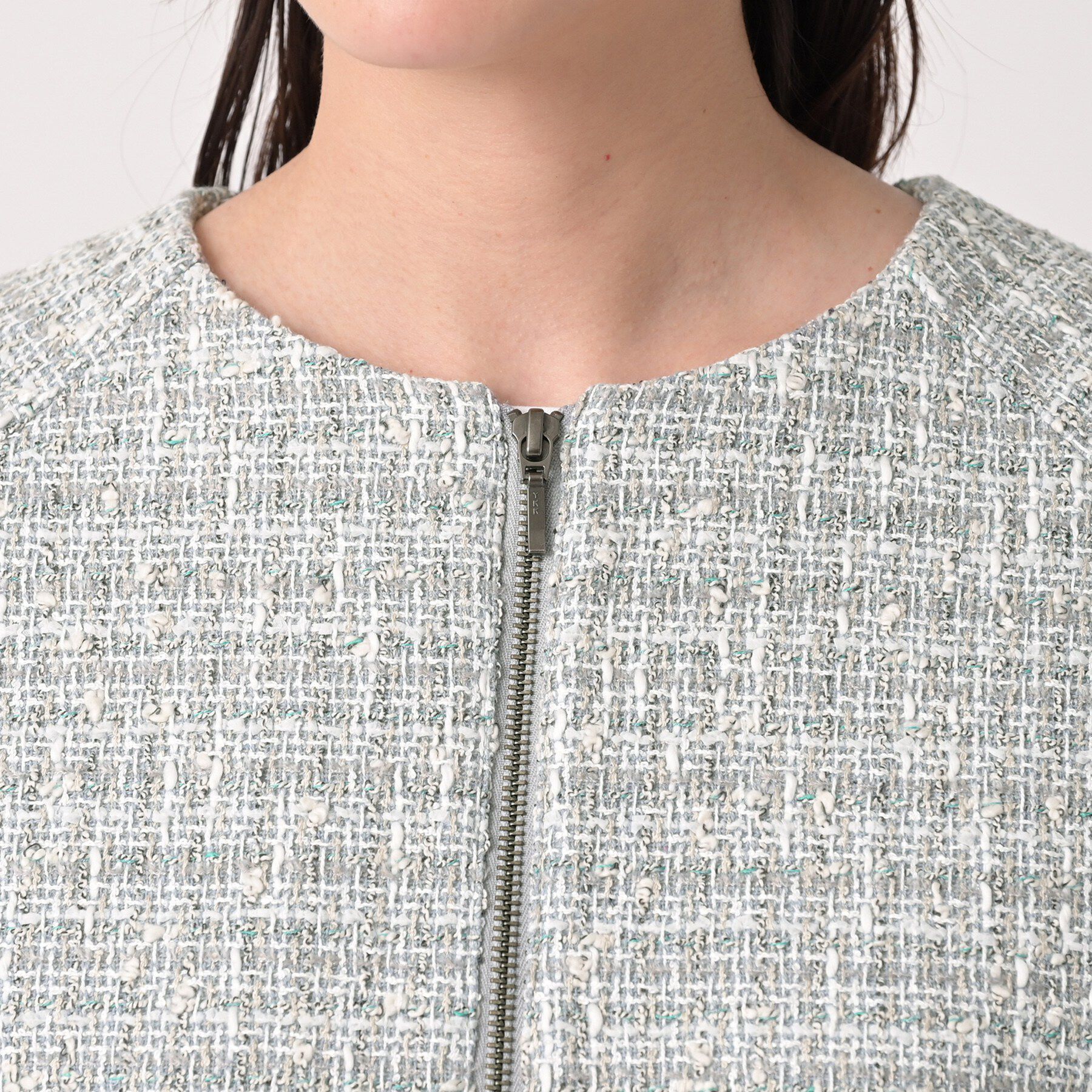 UNTITLED「【きれいめカジュアル】ツイードジップジャケット」|ブルゾン・スタジャン|