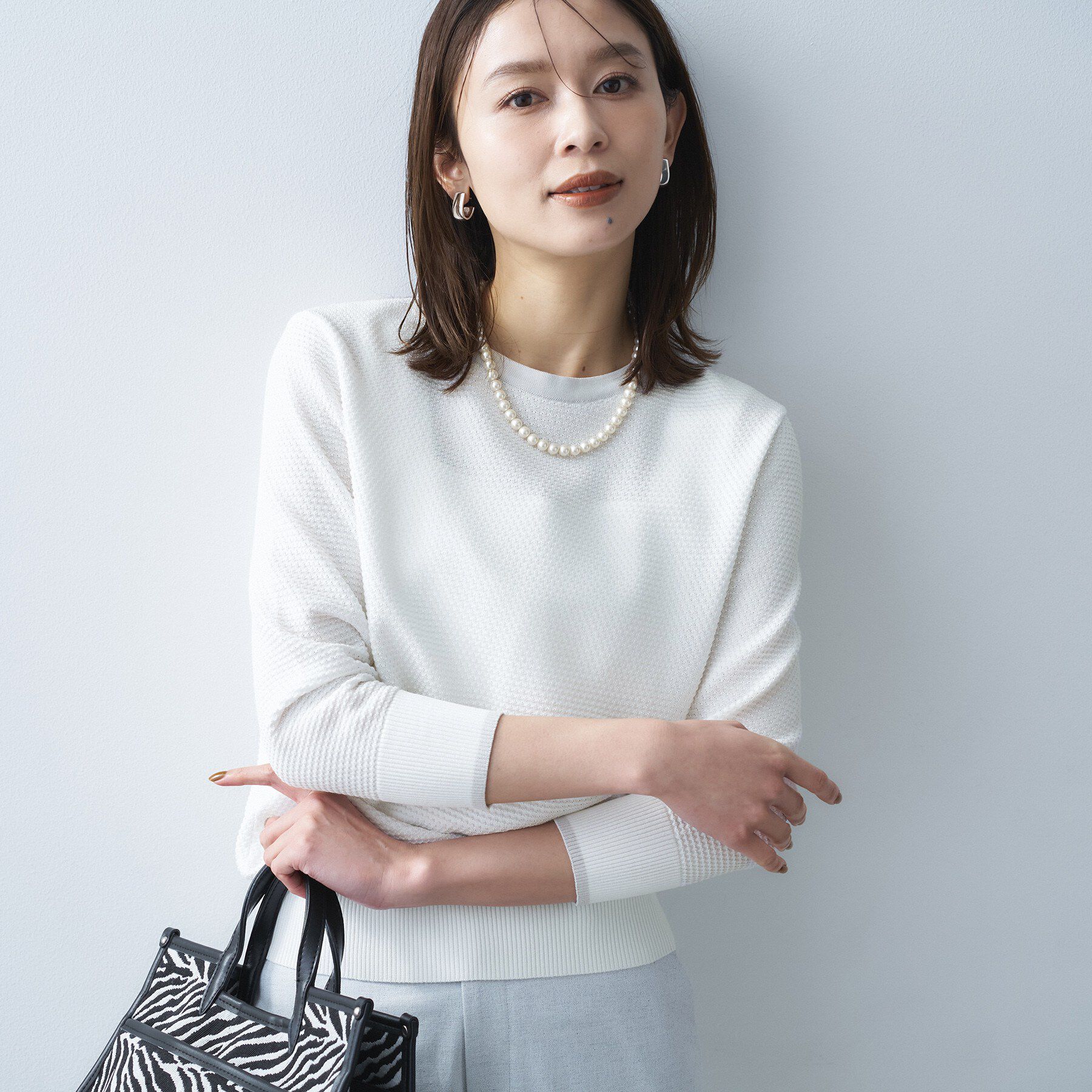 UNTITLED「配色ハイゲージニットトップス」|ニット・セーター|