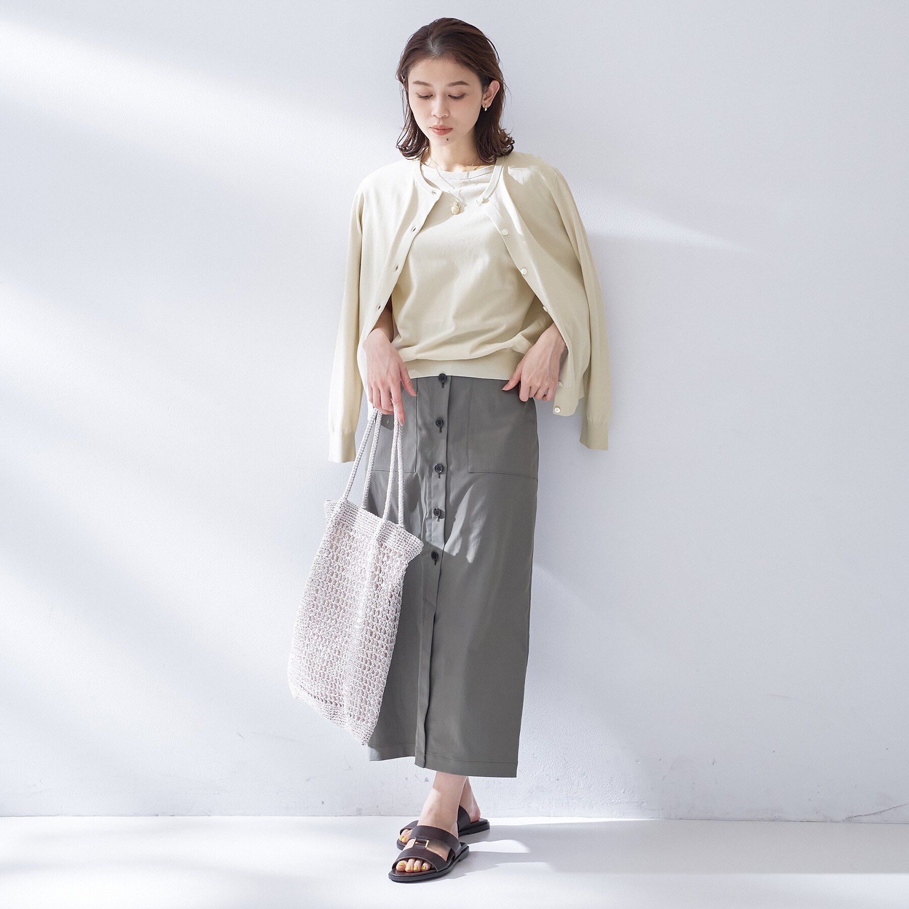 UNTITLED「コットンベーシックニット」|ニット・セーター|