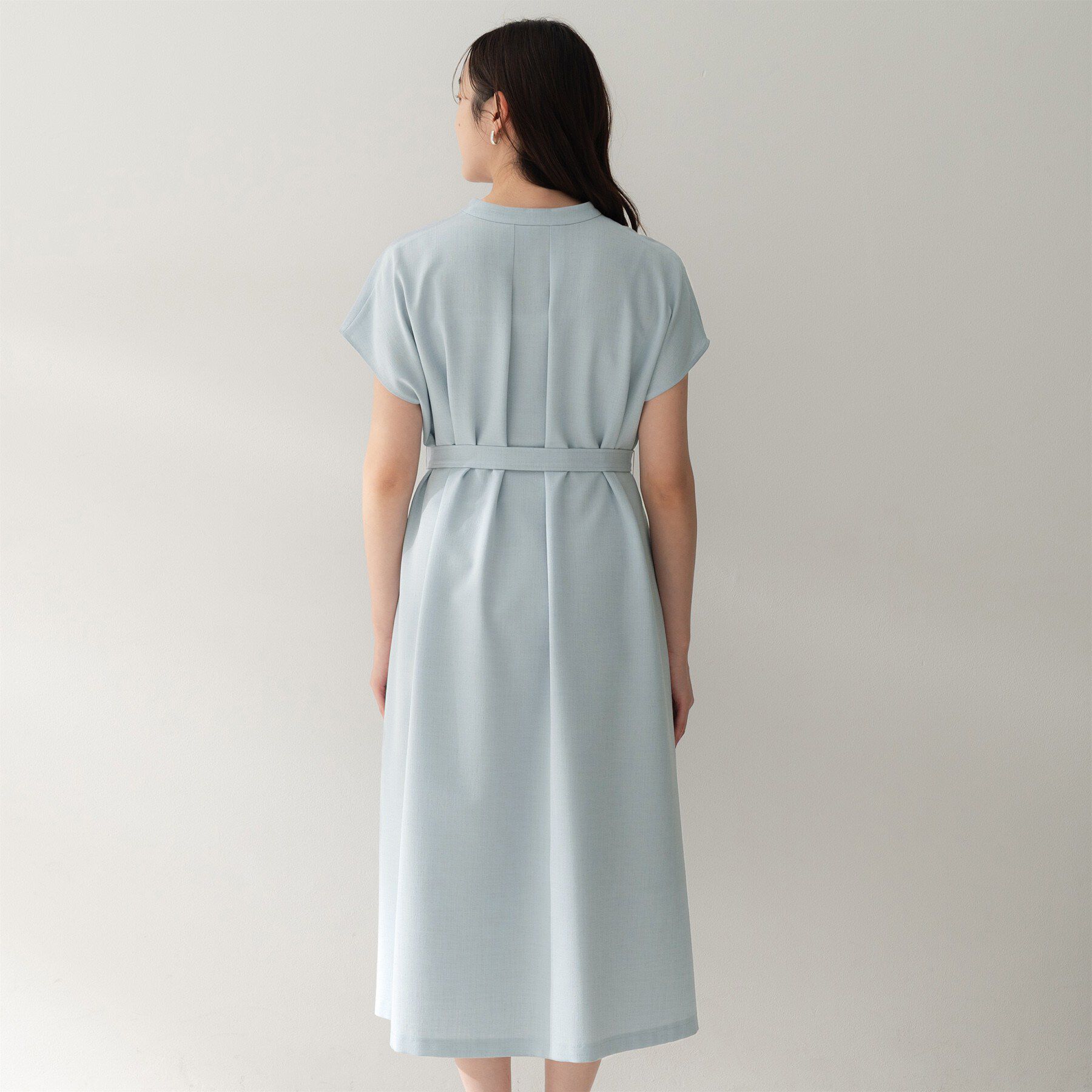 UNTITLED「スラブバンドカラーワンピース」|ワンピース|