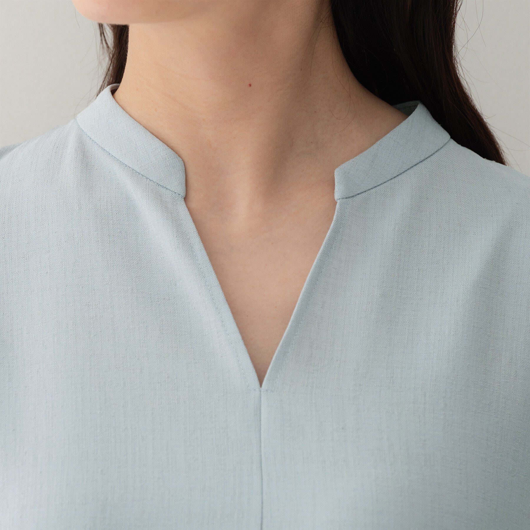 UNTITLED「スラブバンドカラーワンピース」|ワンピース|