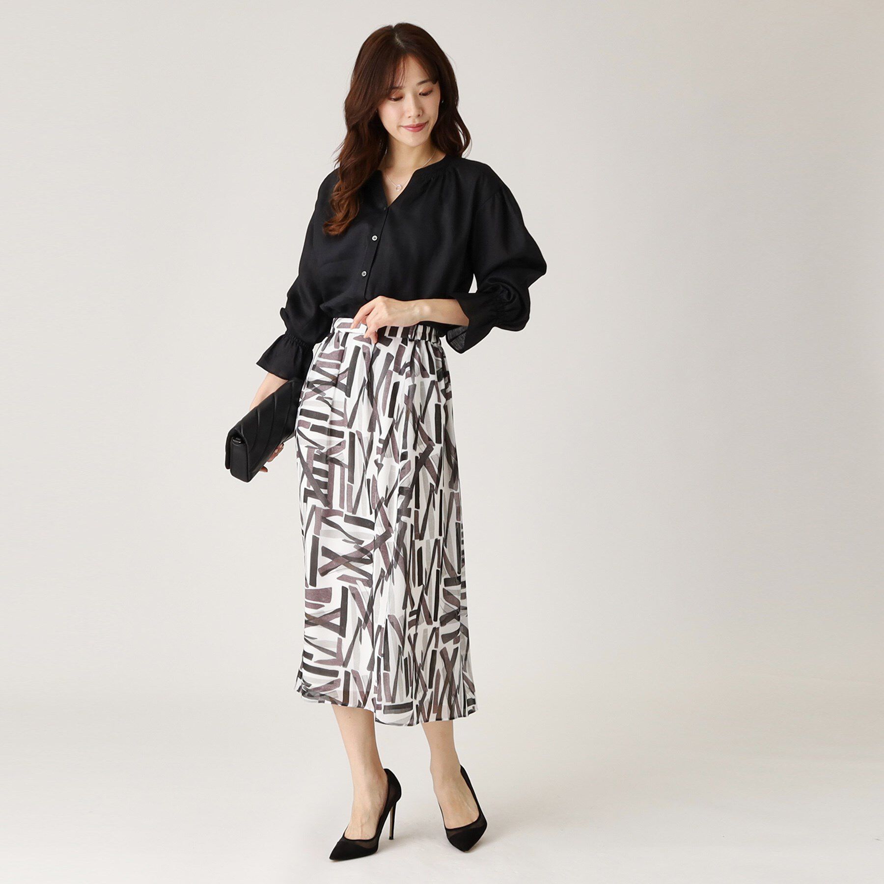 COUP DE CHANCE「【洗える／ウエストゴム】柄スカート」|スカート|