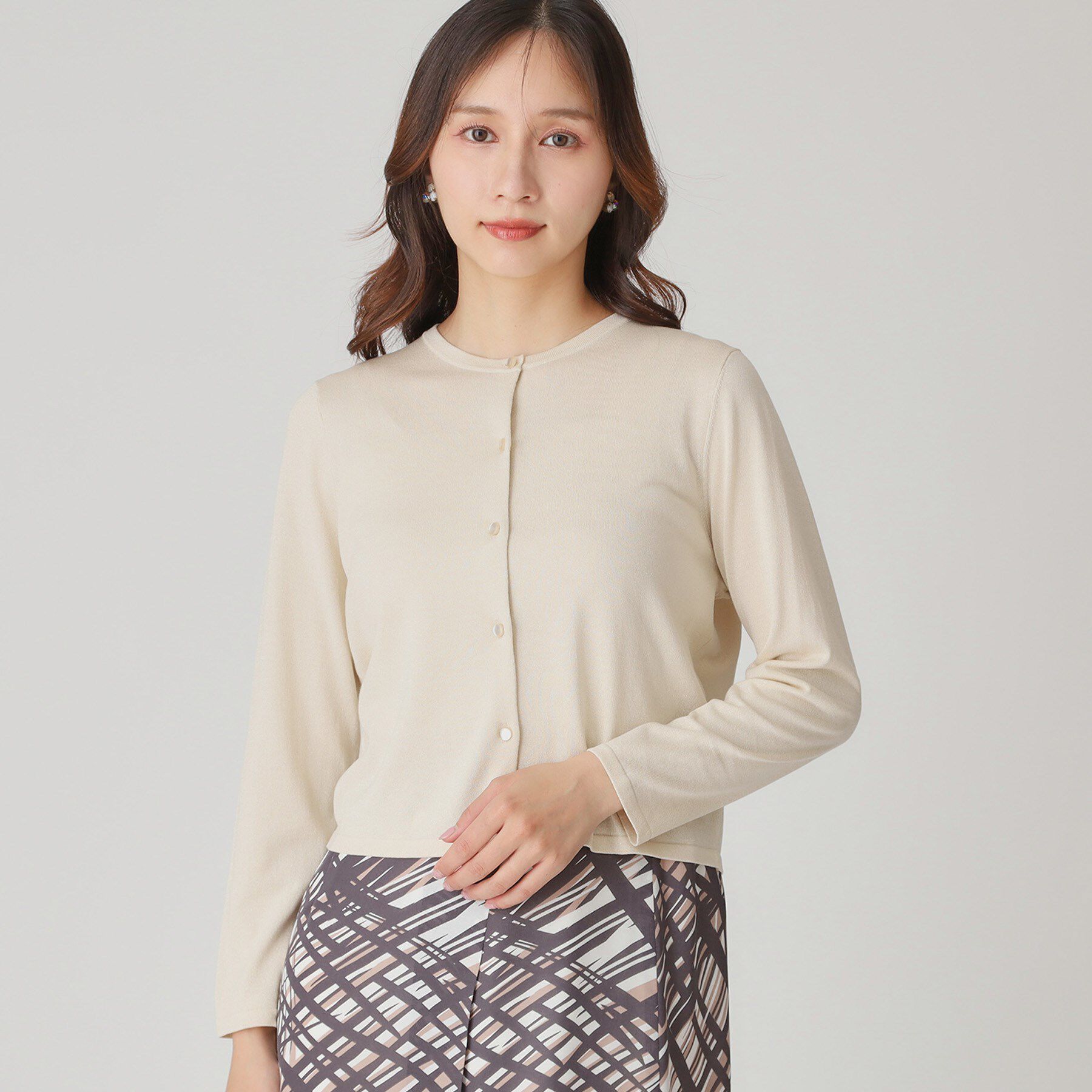 COUP DE CHANCE「【手洗い可/軽量】シンプルラメ混カーディガン」|カーディガン|