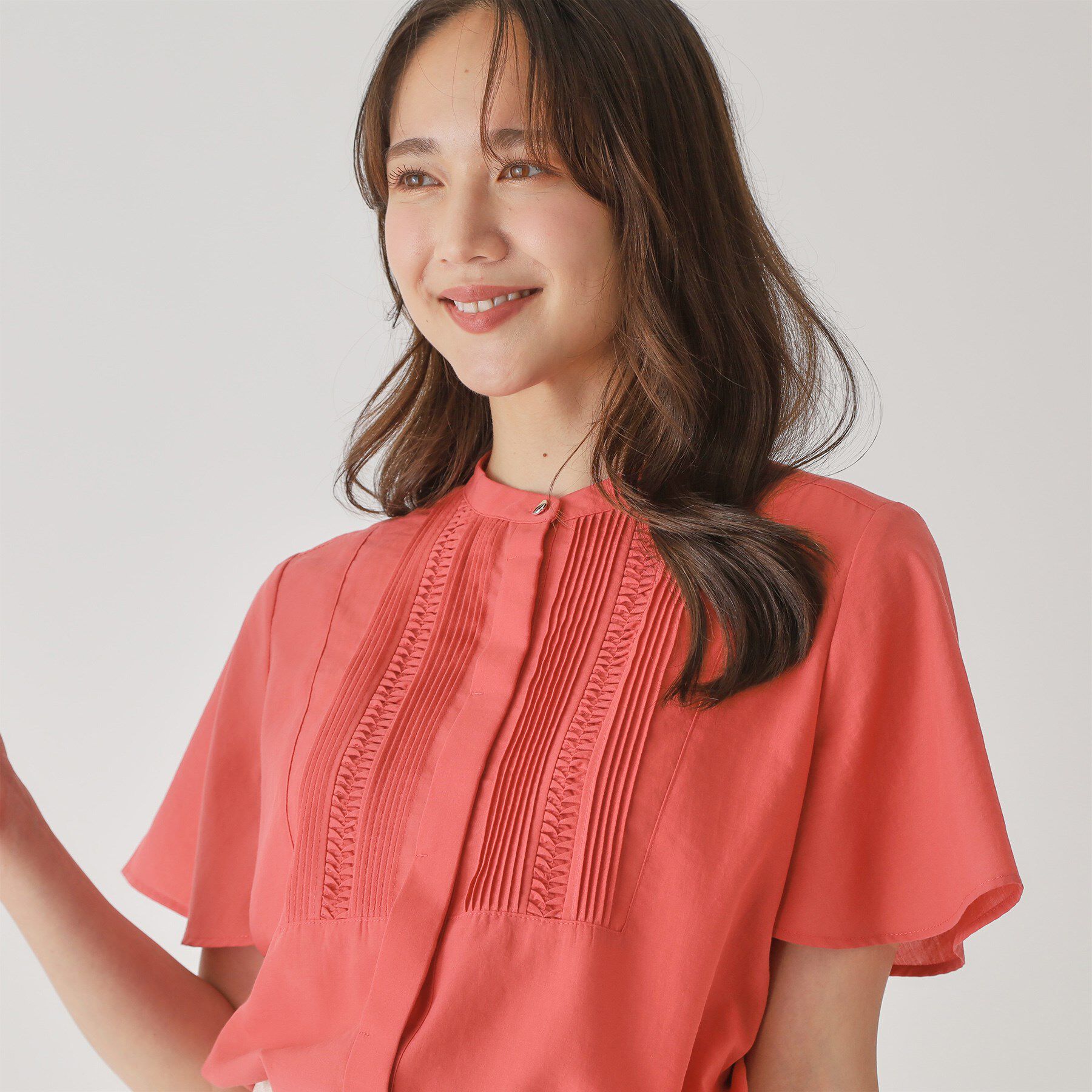 COUP DE CHANCE「【手洗い可】タックデザインブラウス」|シャツ・ブラウス|