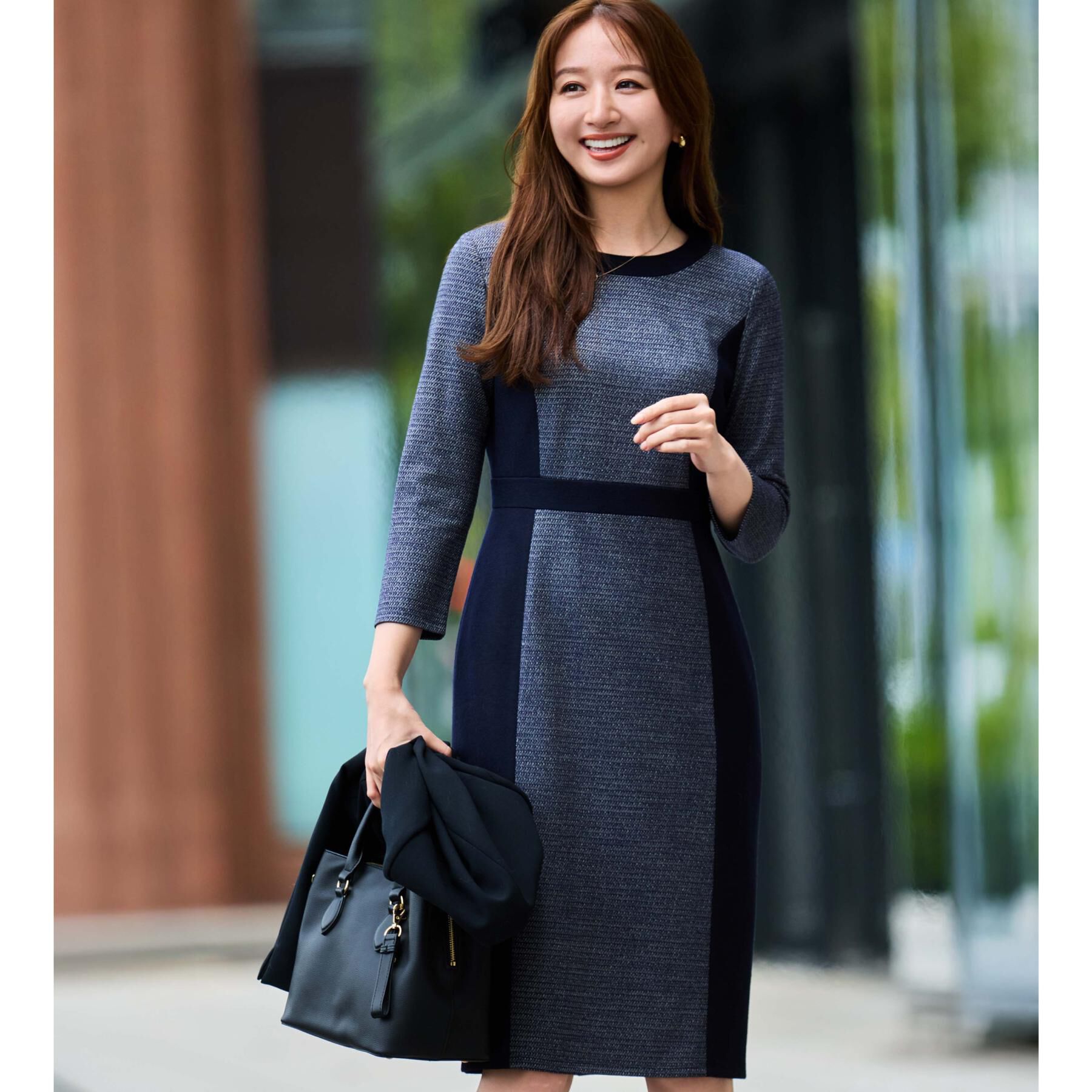 COUP DE CHANCE「【日本製／ラメ混】ジャージ素材タイトシルエットワンピース」|ワンピース|