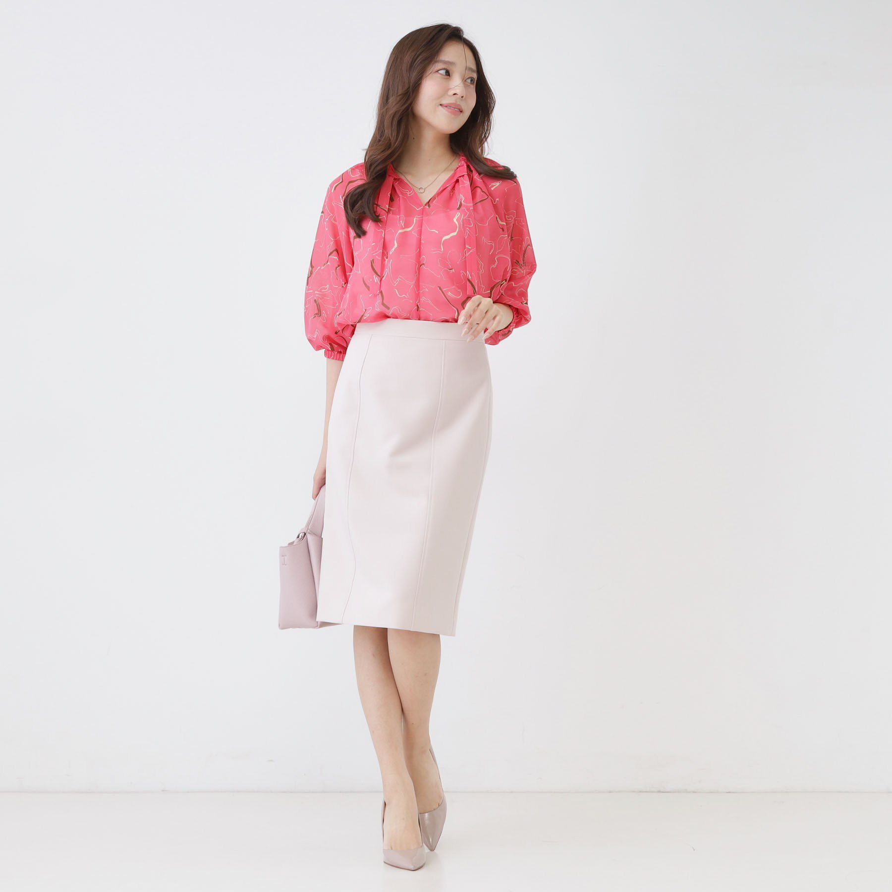 COUP DE CHANCE「【手洗い可/通勤服】シアーローン花柄ブラウス」|シャツ・ブラウス|