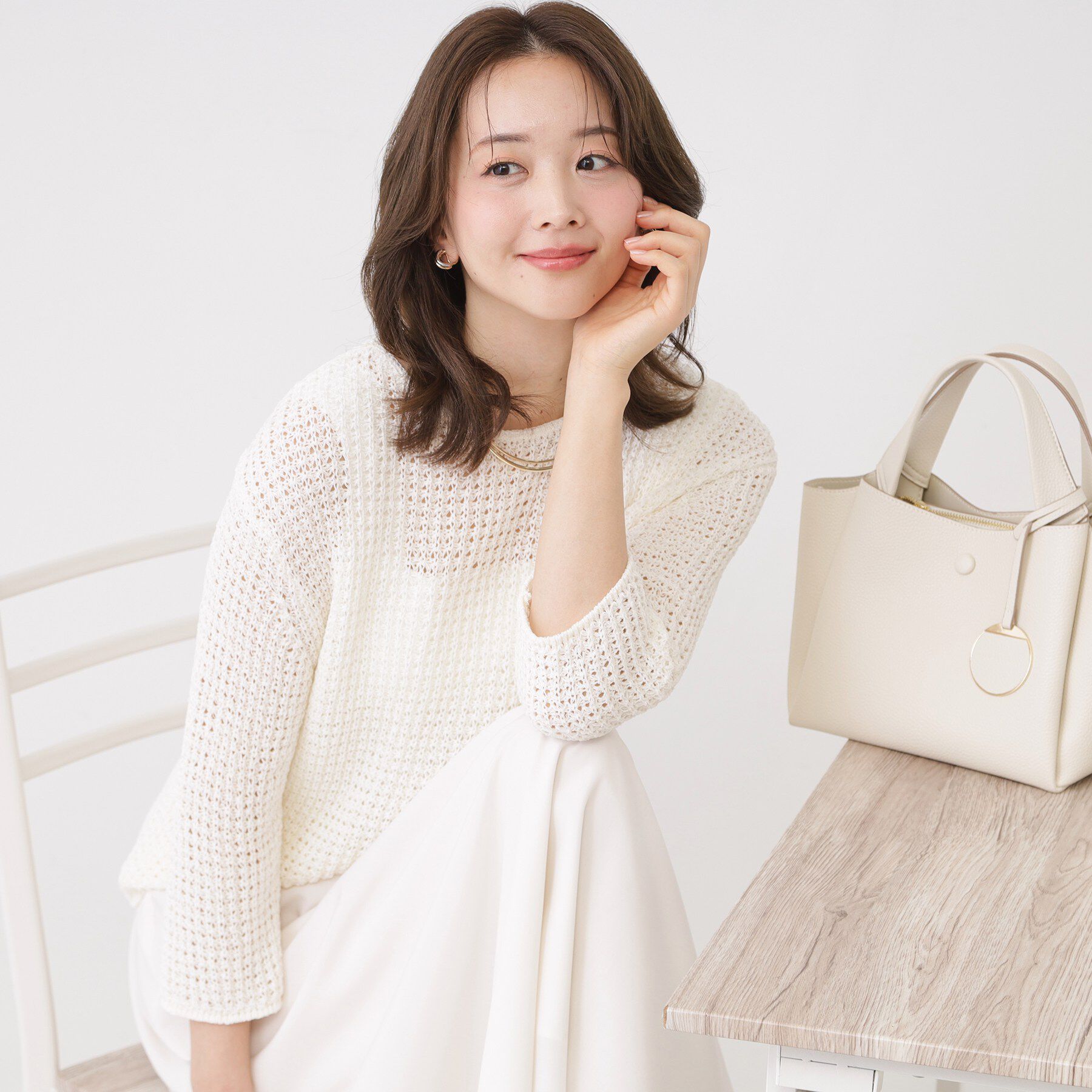 COUP DE CHANCE「【手洗い可／和紙】メッシュニット」|ニット・セーター|