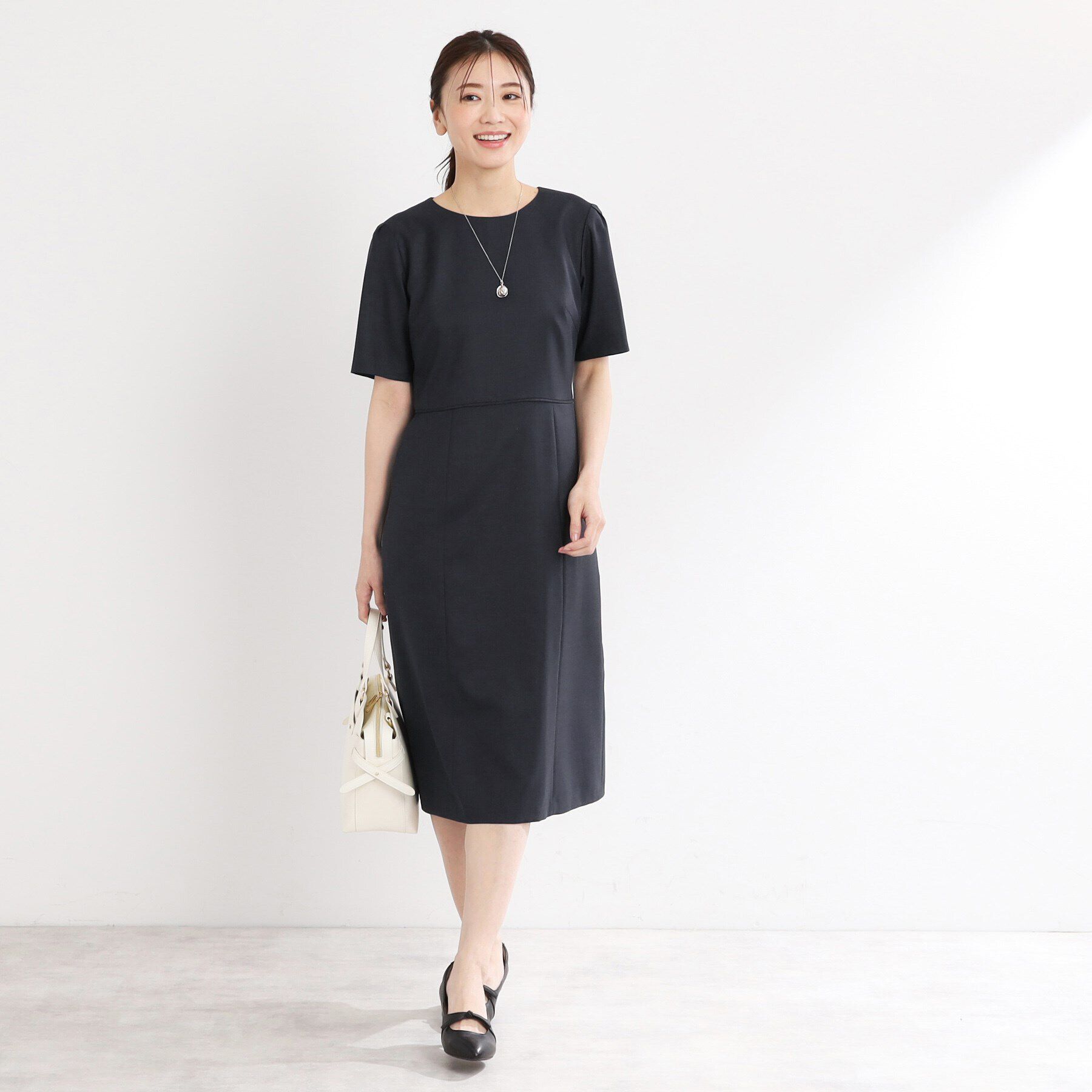 Reflect「【夏SALE／UVカット／洗える／セットアップ可】ドライタッチ五分袖ワンピース」|ワンピース|