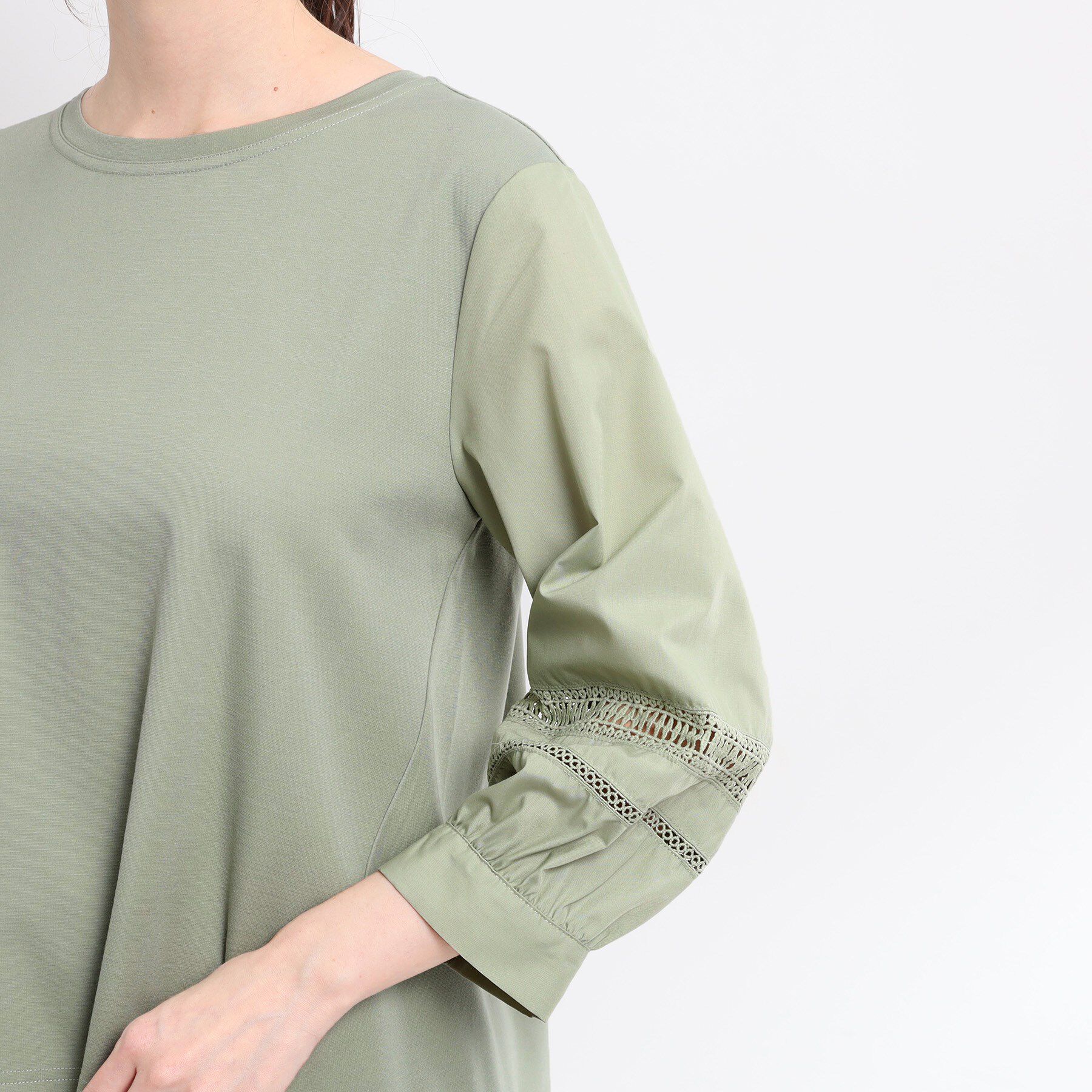 Reflect「【夏SALE／E‐QUALITY／手洗い可】レーススリーブブラウス」|Tシャツ・カットソー|