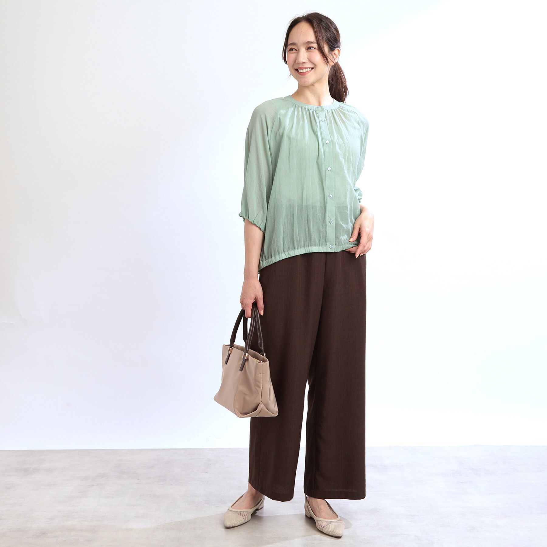 Reflect「【夏SALE／E‐QUALITY／手洗い可／羽織にも◎】シアーブラウス」|シャツ・ブラウス|